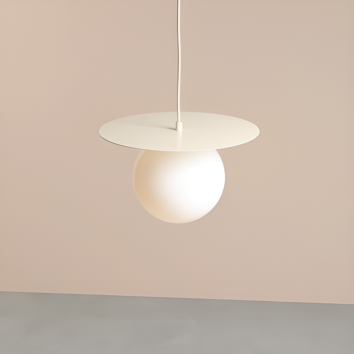 Hanging lamp cream loop