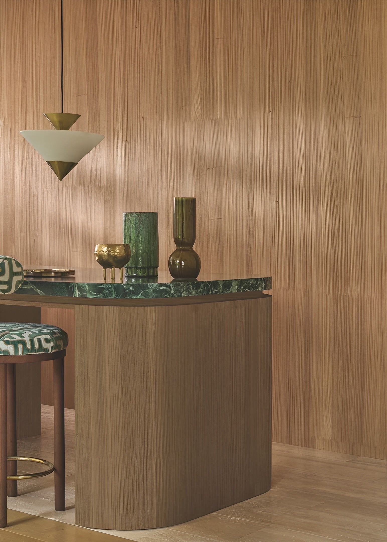 Structural wallpaper made of wooden veneer EBONY - ACACIA light brown