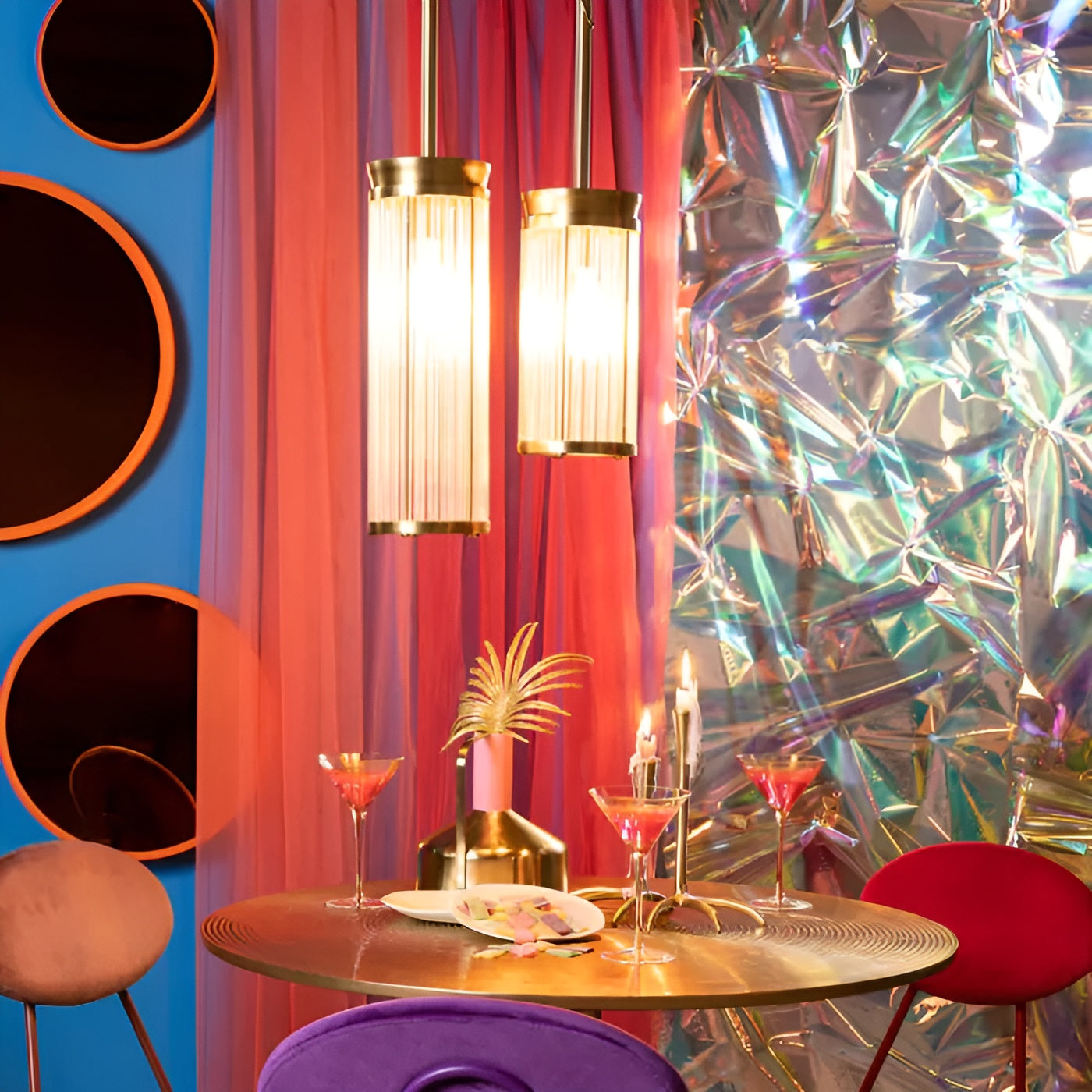 Pendant lamp ANGEL ON FIRE gold