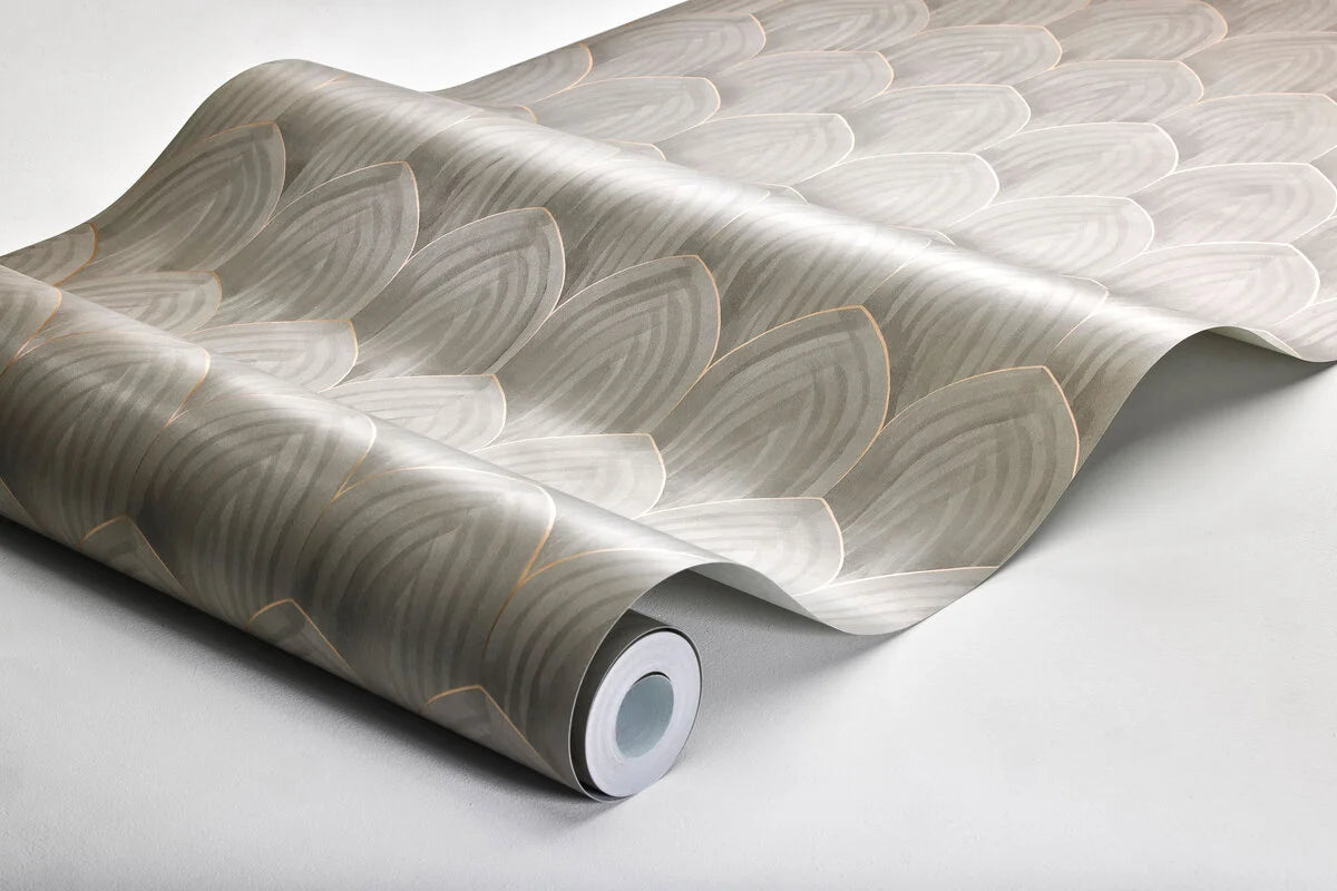 Tapeta s geometrickým vzorem oblouků ZLATÉ OBLOUKY hnědá