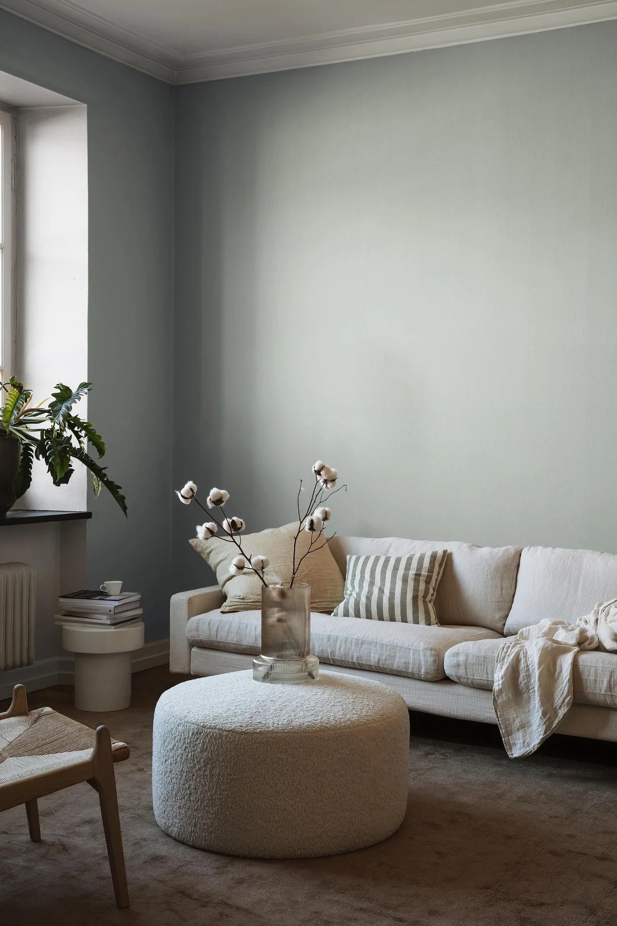 Tapeta se strukturou imitující len LINEN - SOFT JADE šedozelená