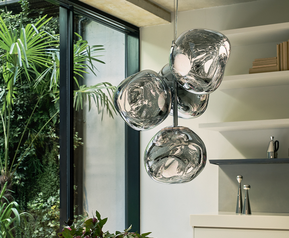 Lustr MELT stříbrný