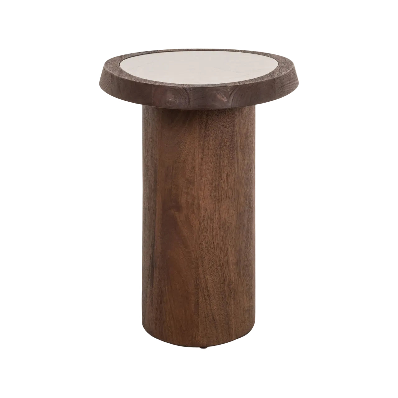 MELROSE Side Table in Mango Wood with Marble