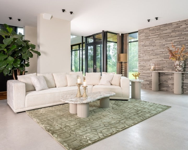 CORONEL console in beige with a marble top