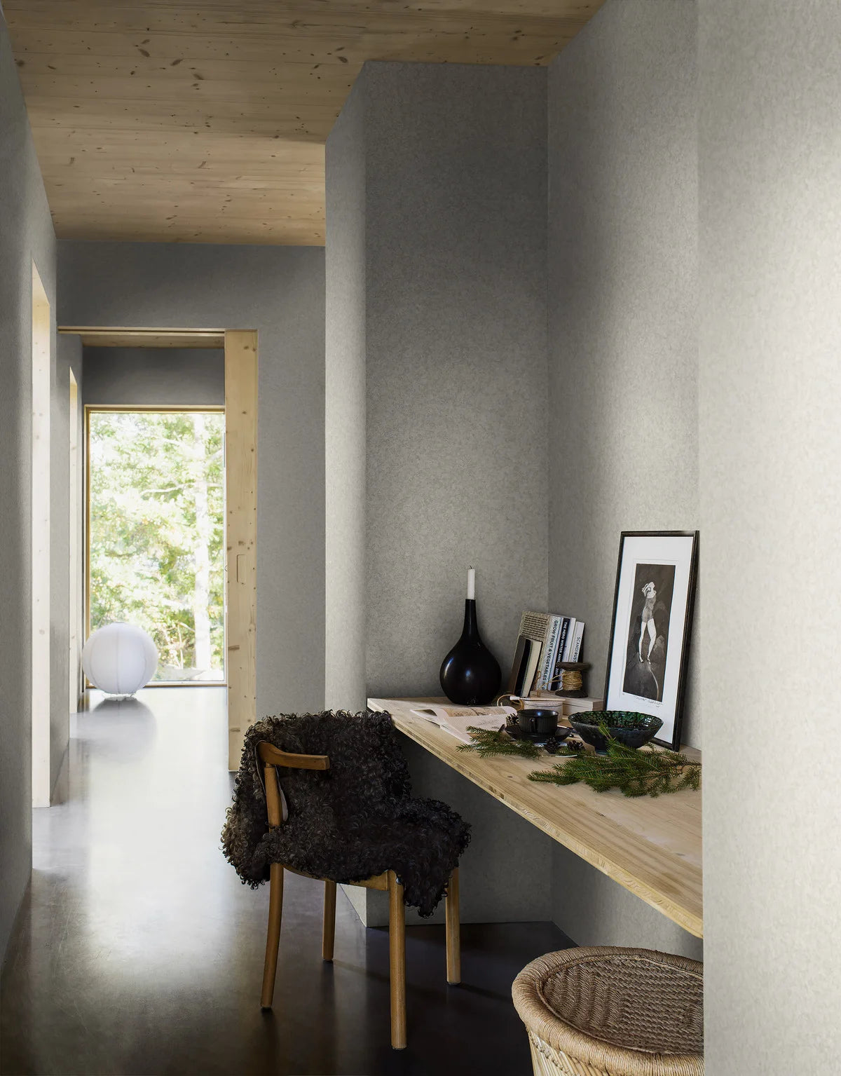 Beige Stone Effect Wallpaper NORTHERN STONE with White