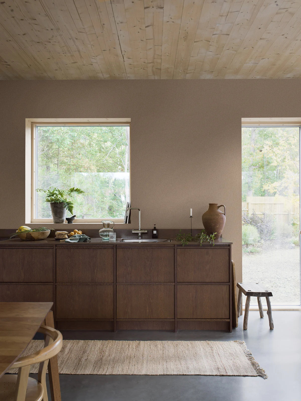 WILLOWHERB Brown and White Geometric Pattern Wallpaper