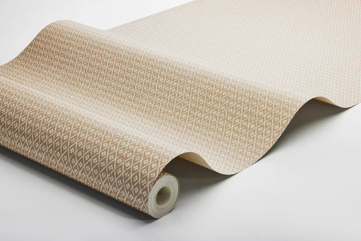 WILLOWHERB Brown and White Geometric Pattern Wallpaper