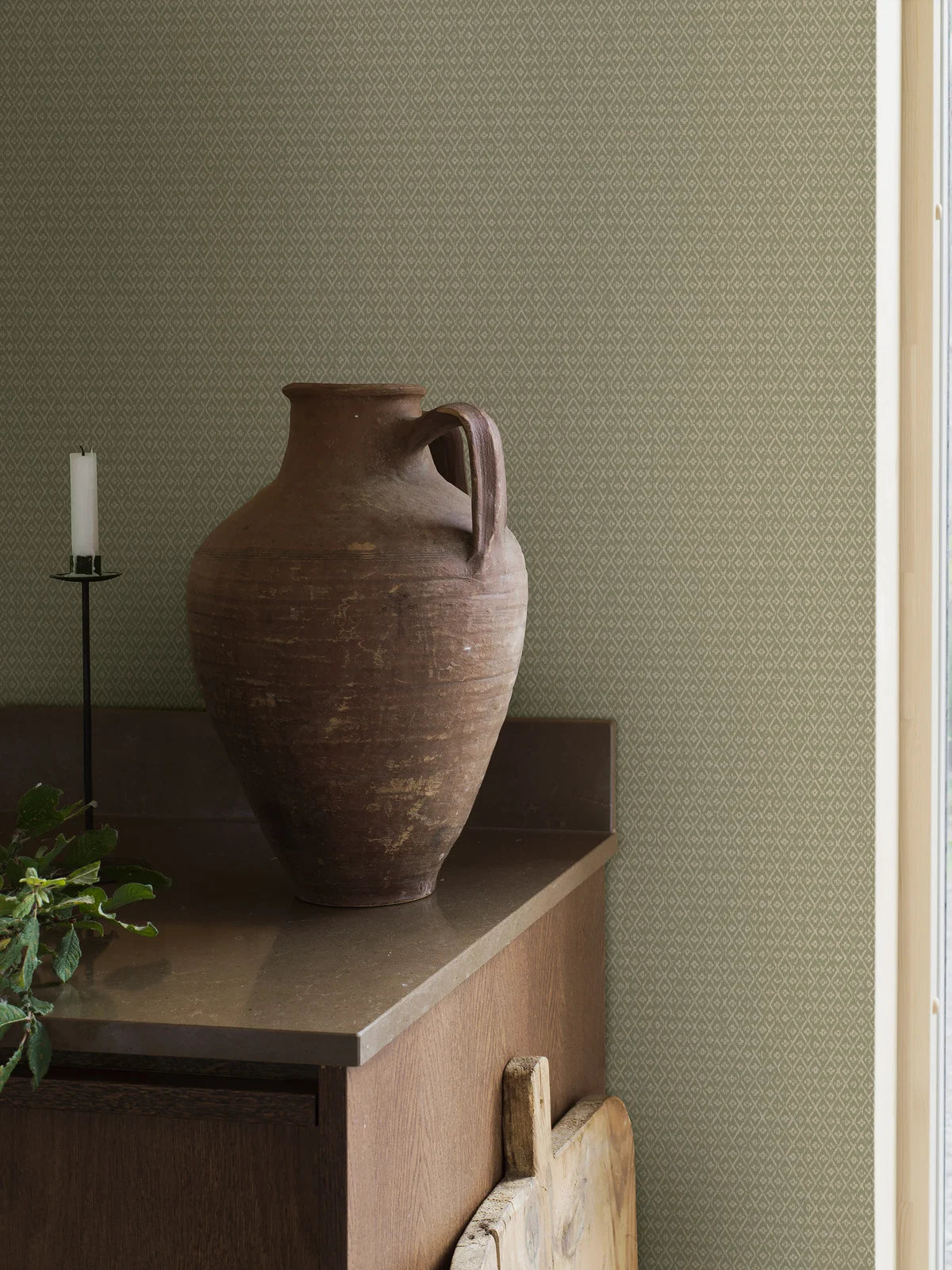 Geometric Pattern Wallpaper WILLOWHERB Green and White