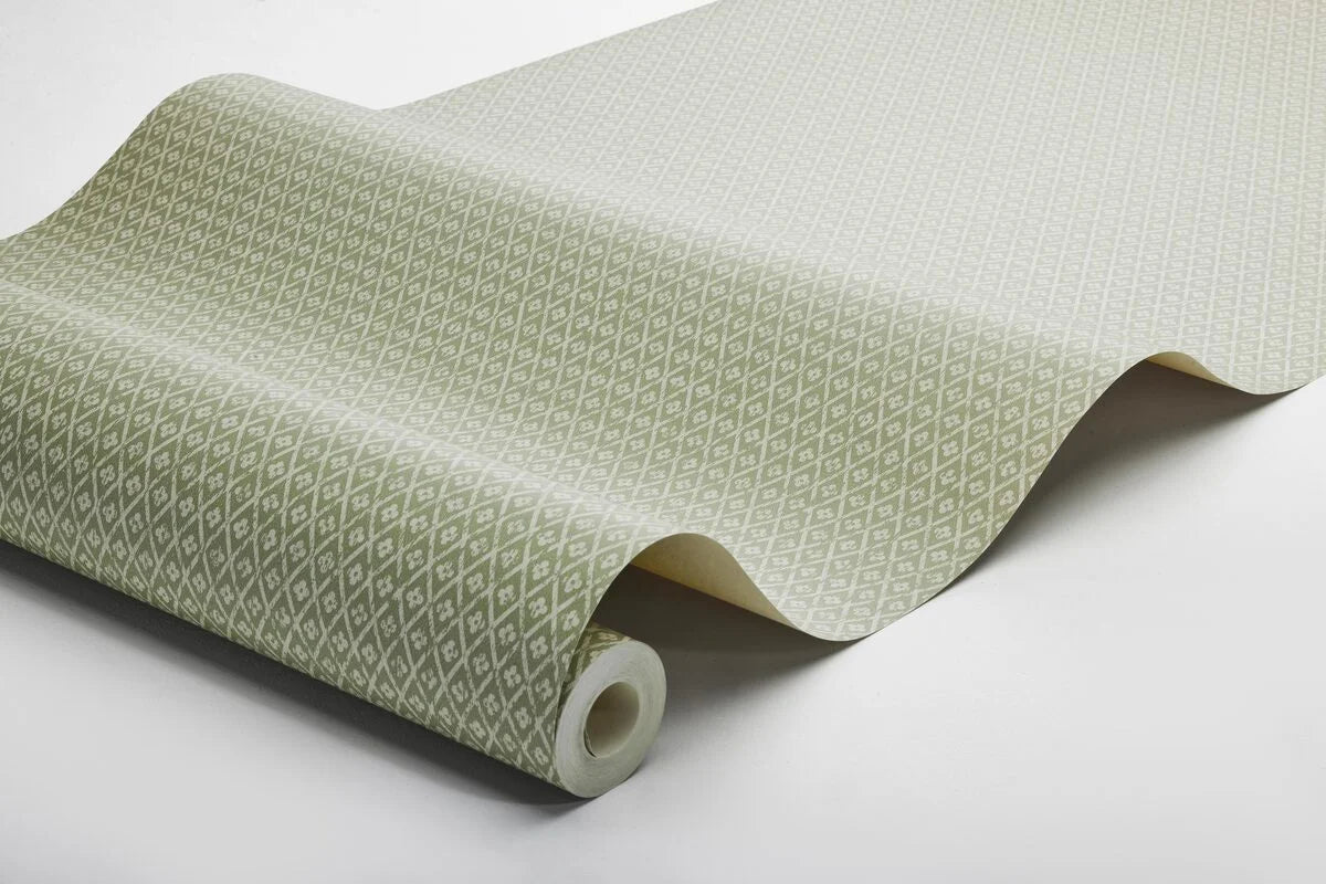 Geometric Pattern Wallpaper WILLOWHERB Green and White