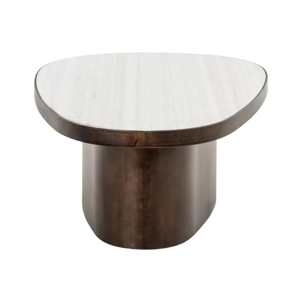 BILOXI Brown Coffee Table with Marble Top