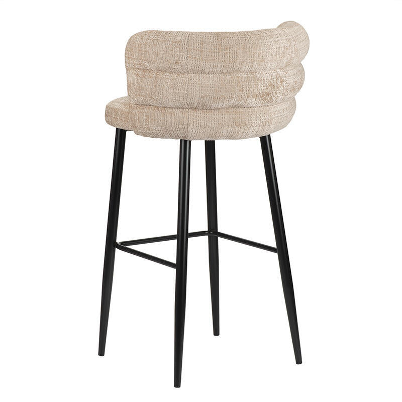 CLOUD Cream Beige Stool with Black Base