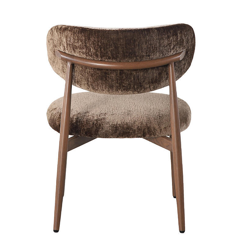 JAPANDI Armchair in Brown with Dark Wooden Base