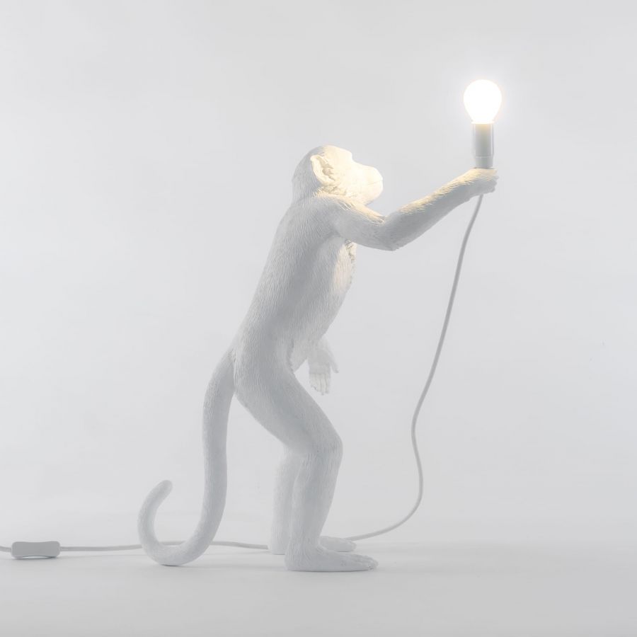 Stolní lampa MONKEY STANDING bílá