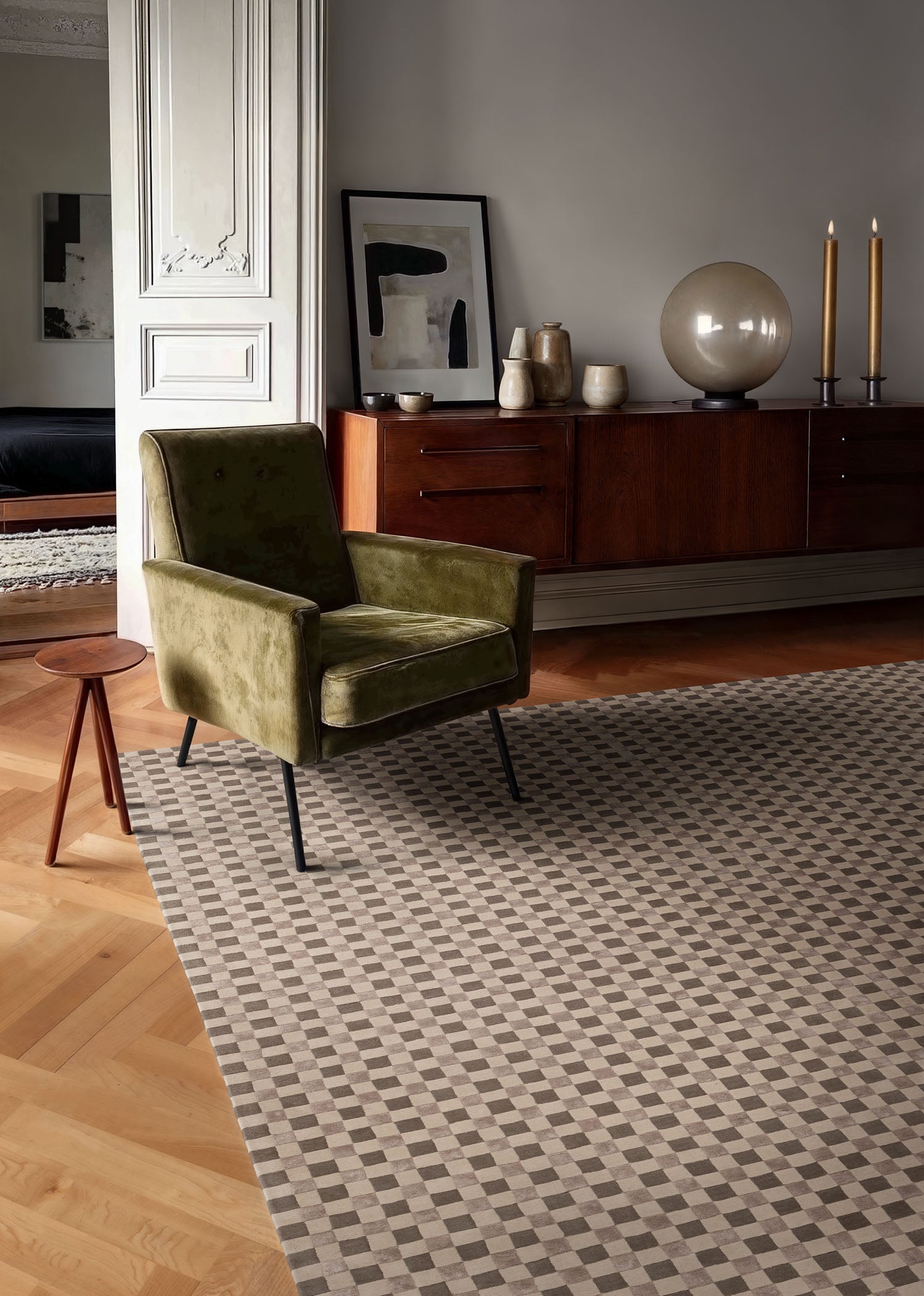 FLICKER Beige Carpet with Light Gray