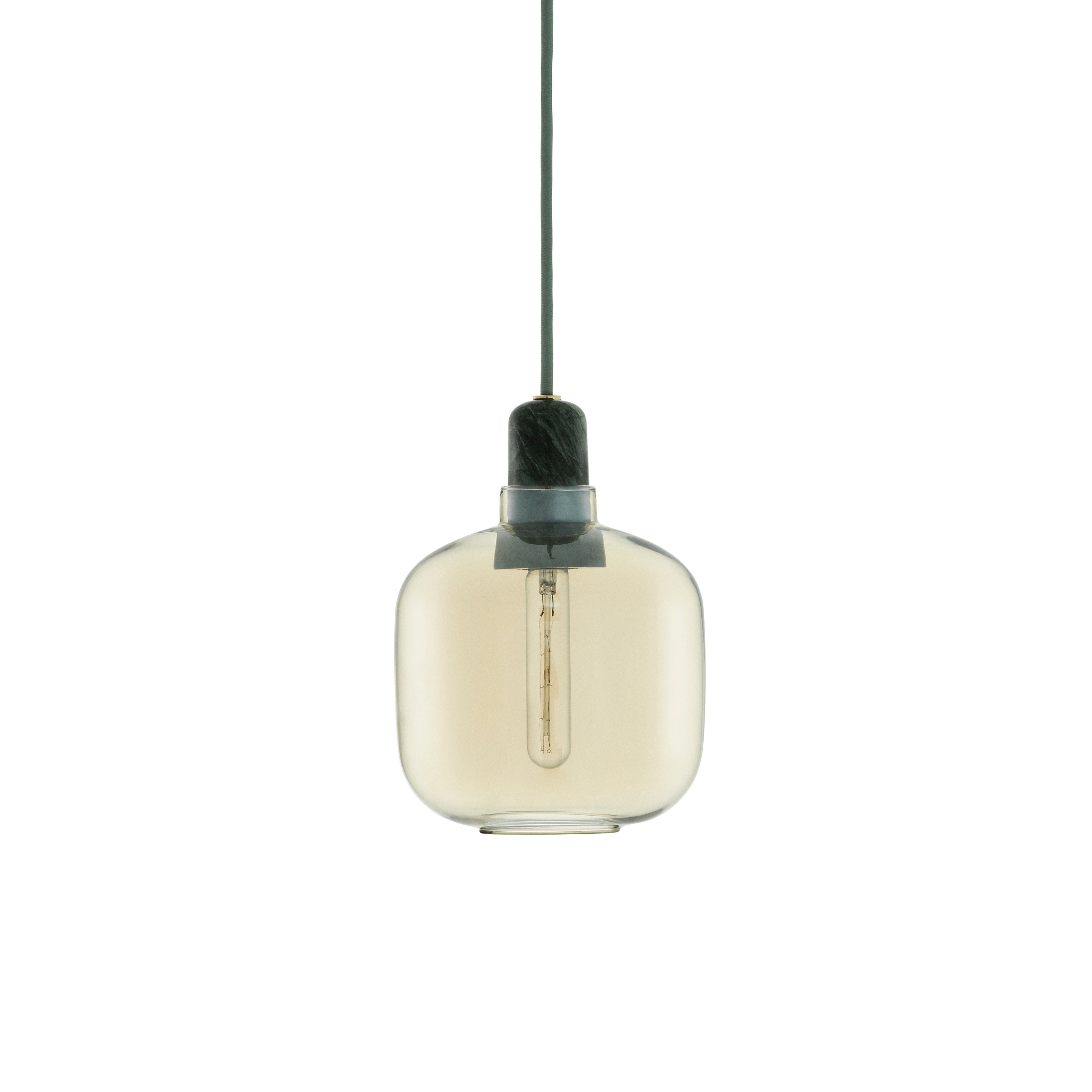 AMP pendant lamp yellow glass with green marble