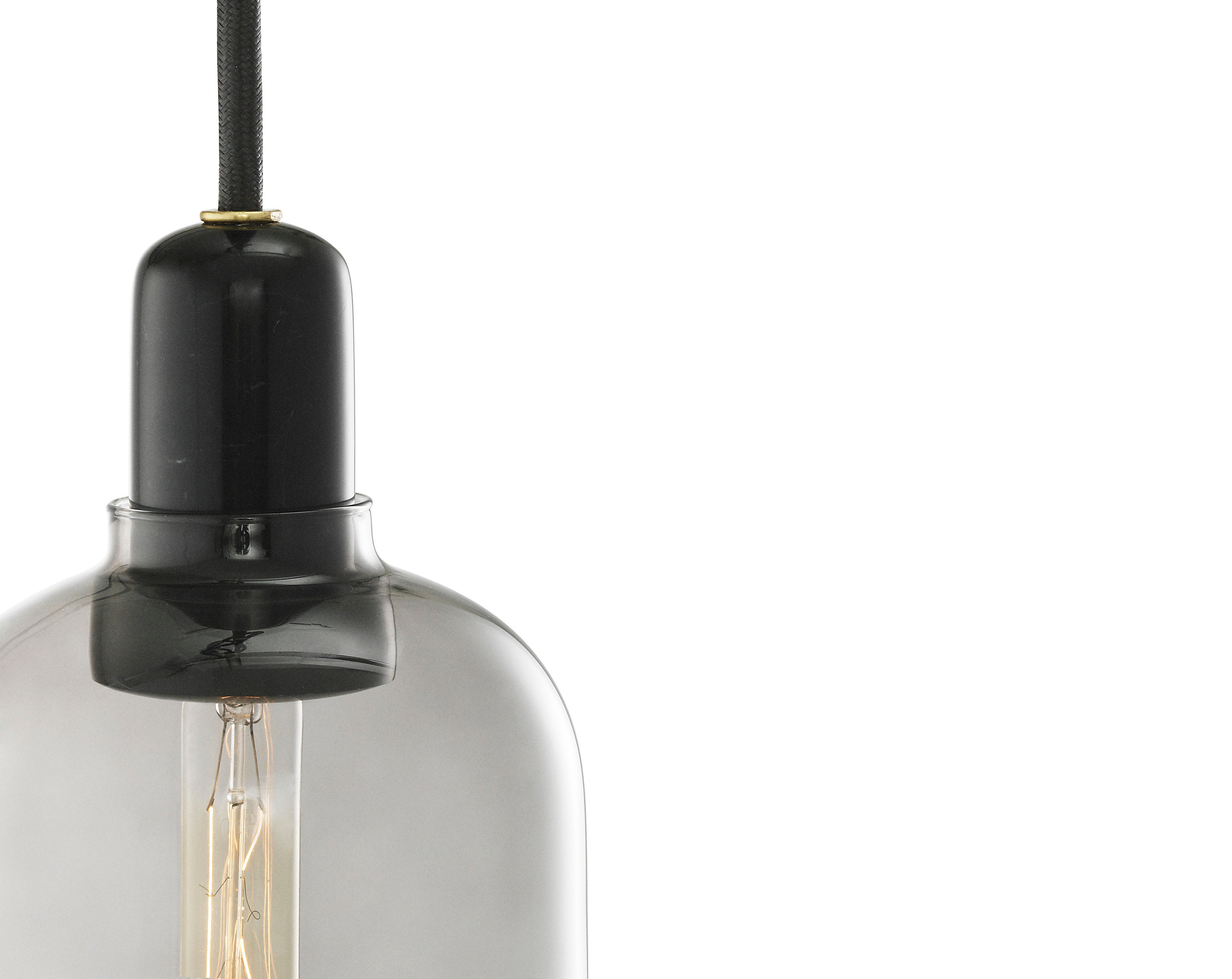 AMP LARGE pendant lamp with smoked glass and black marble