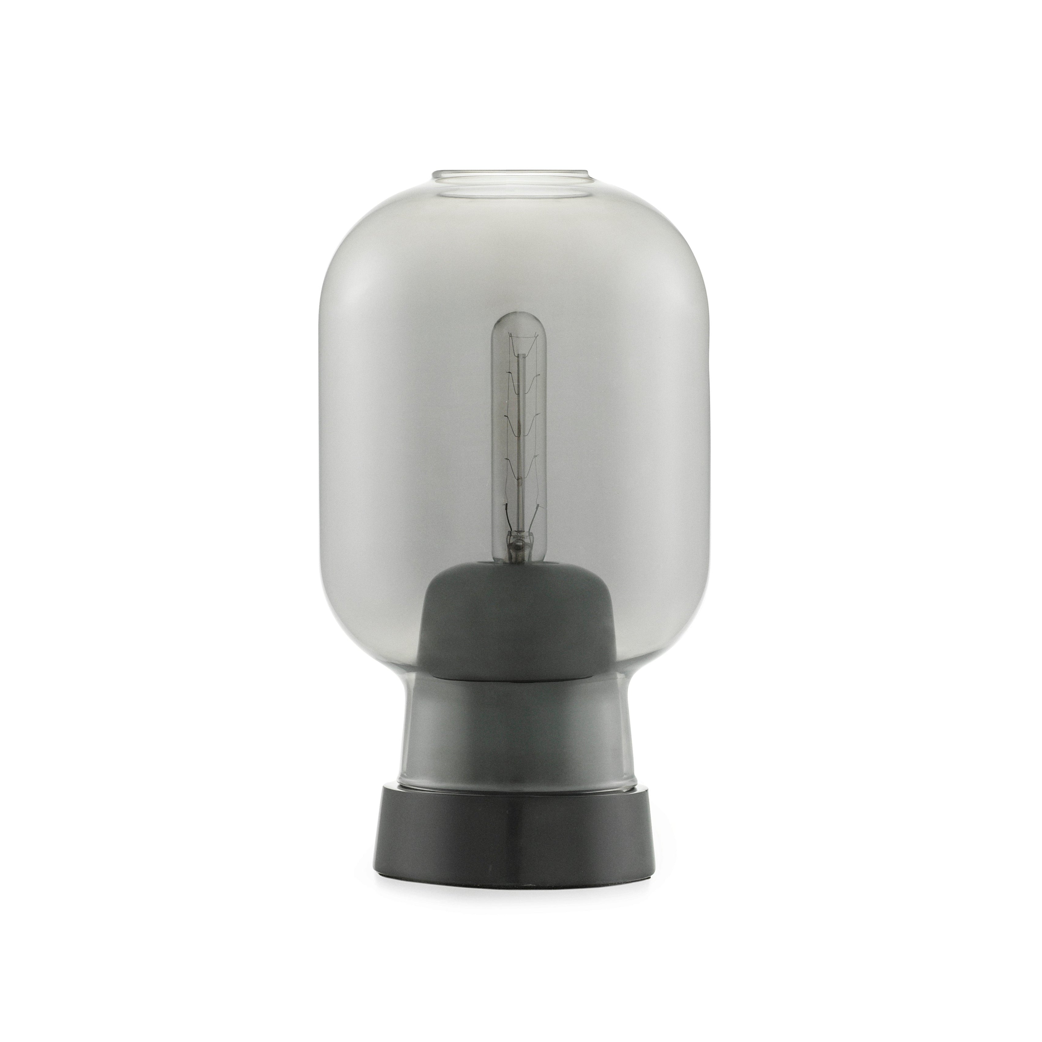 Stolní lampa AMP sklo kouřové s černým mramorem