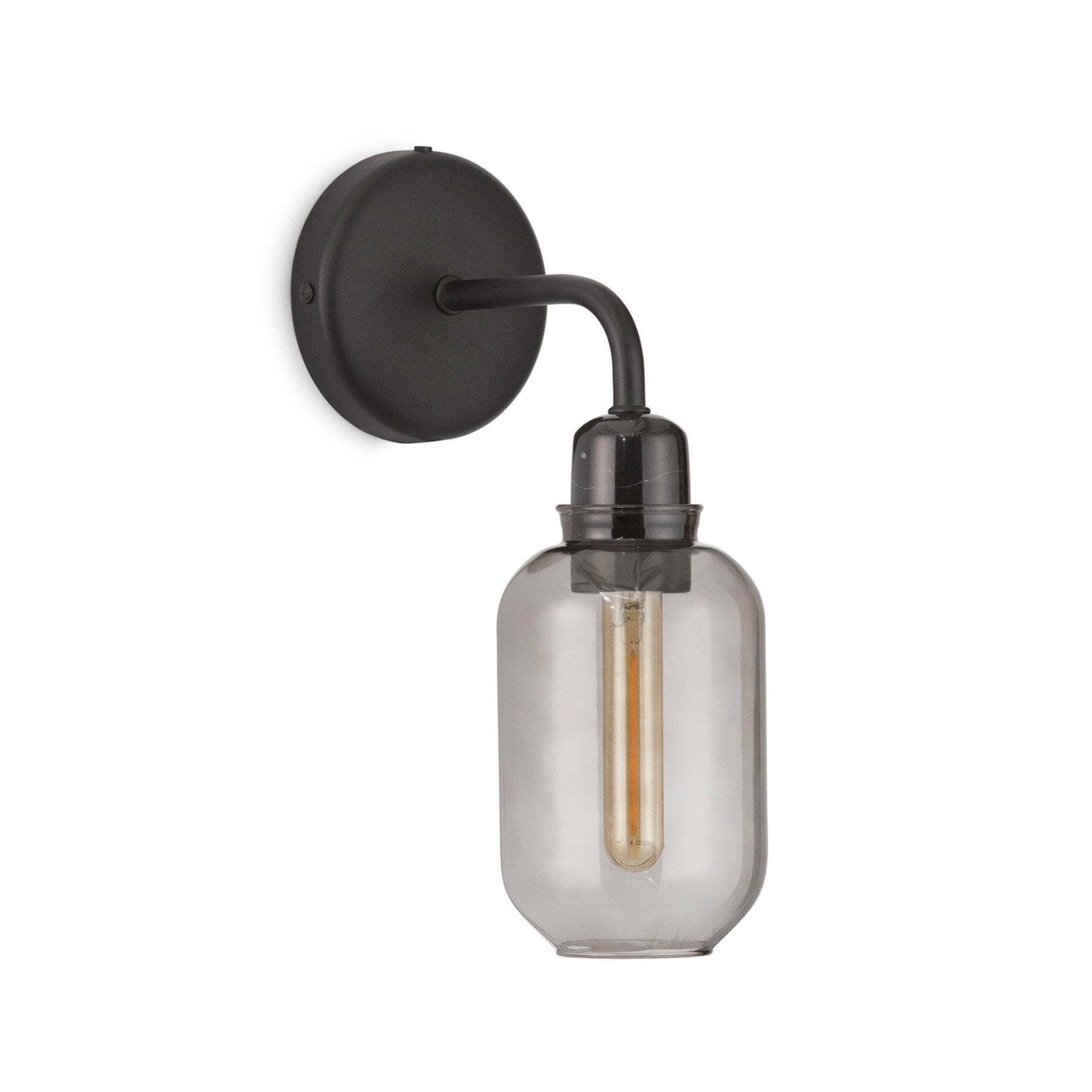 AMP wall lamp with smoked glass and black marble