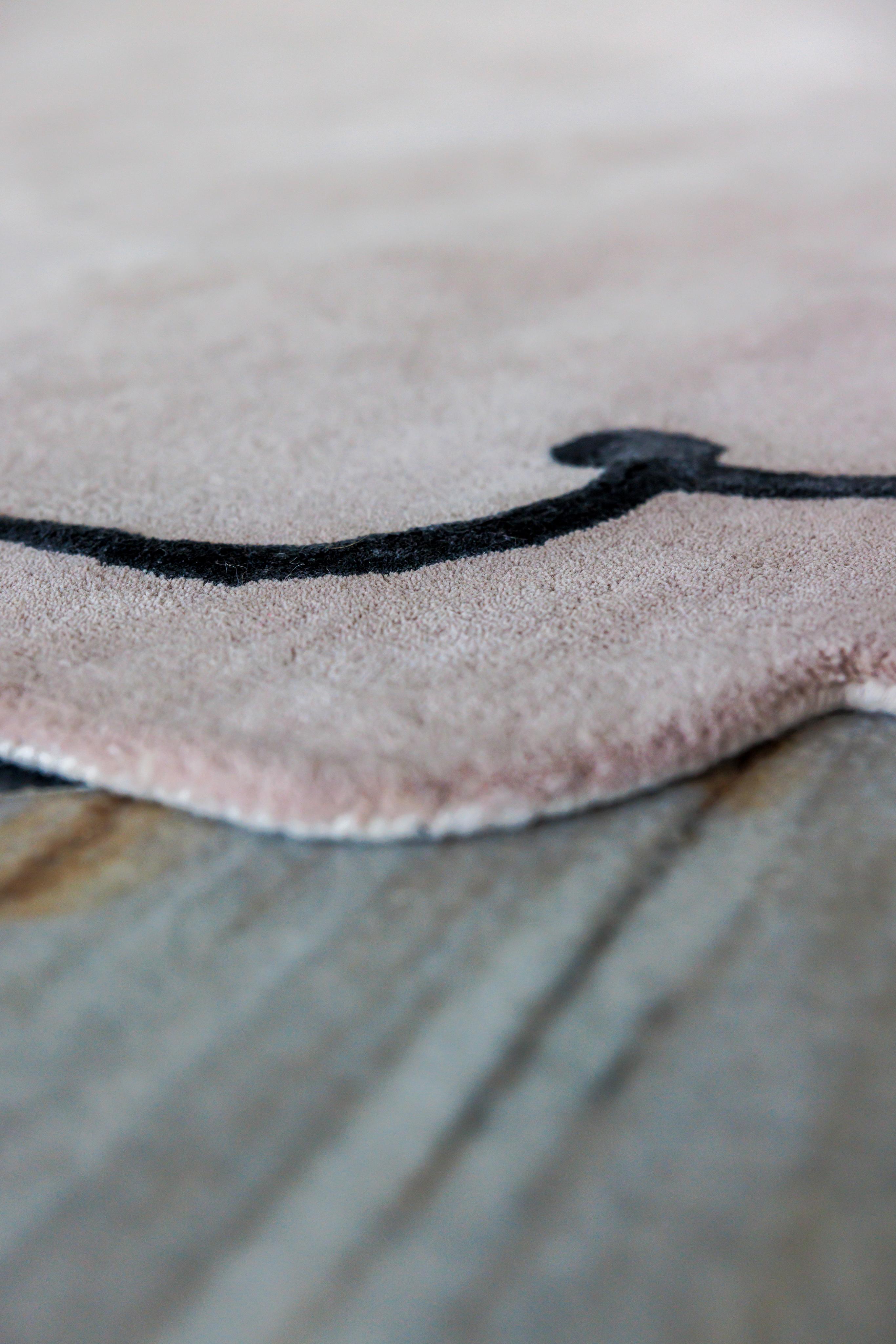 COOKIE rug dirty pink with black