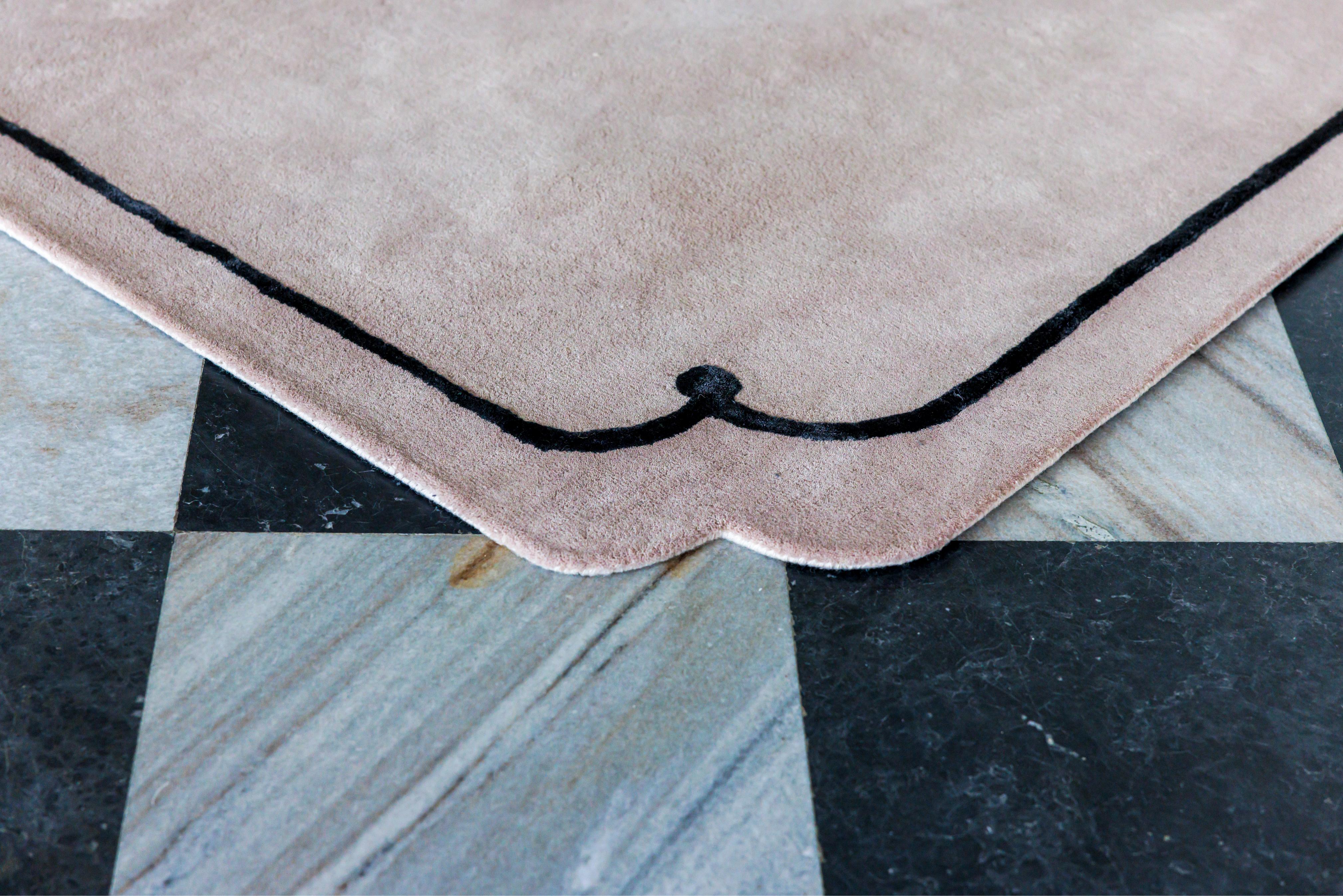 COOKIE rug dirty pink with black