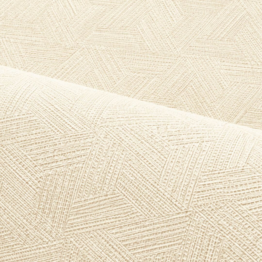 Tapeta strukturovaná geometrická inspirovaná listy banánovníku LINDU - IVOIRE slonovina
