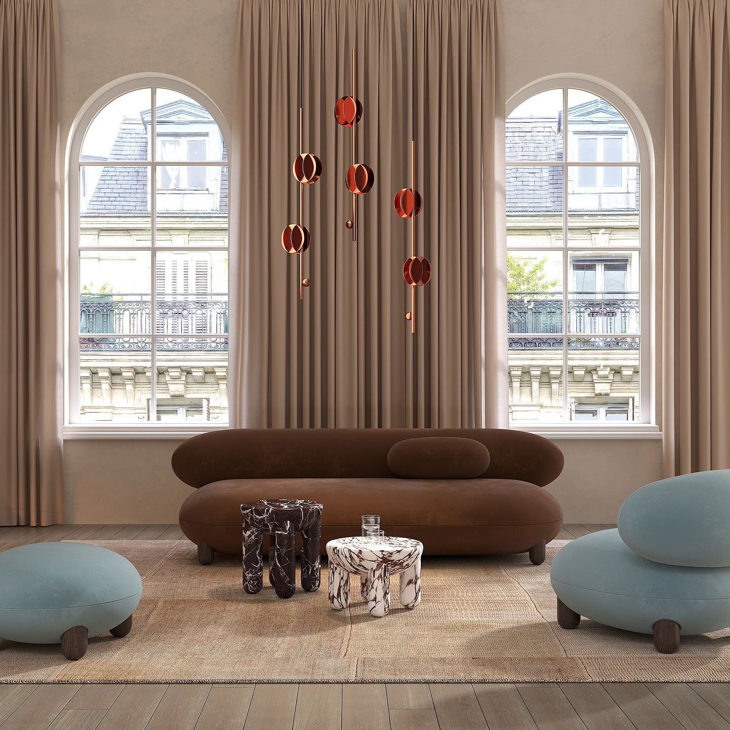 Závěsné svítidlo EL VERTICAL měď