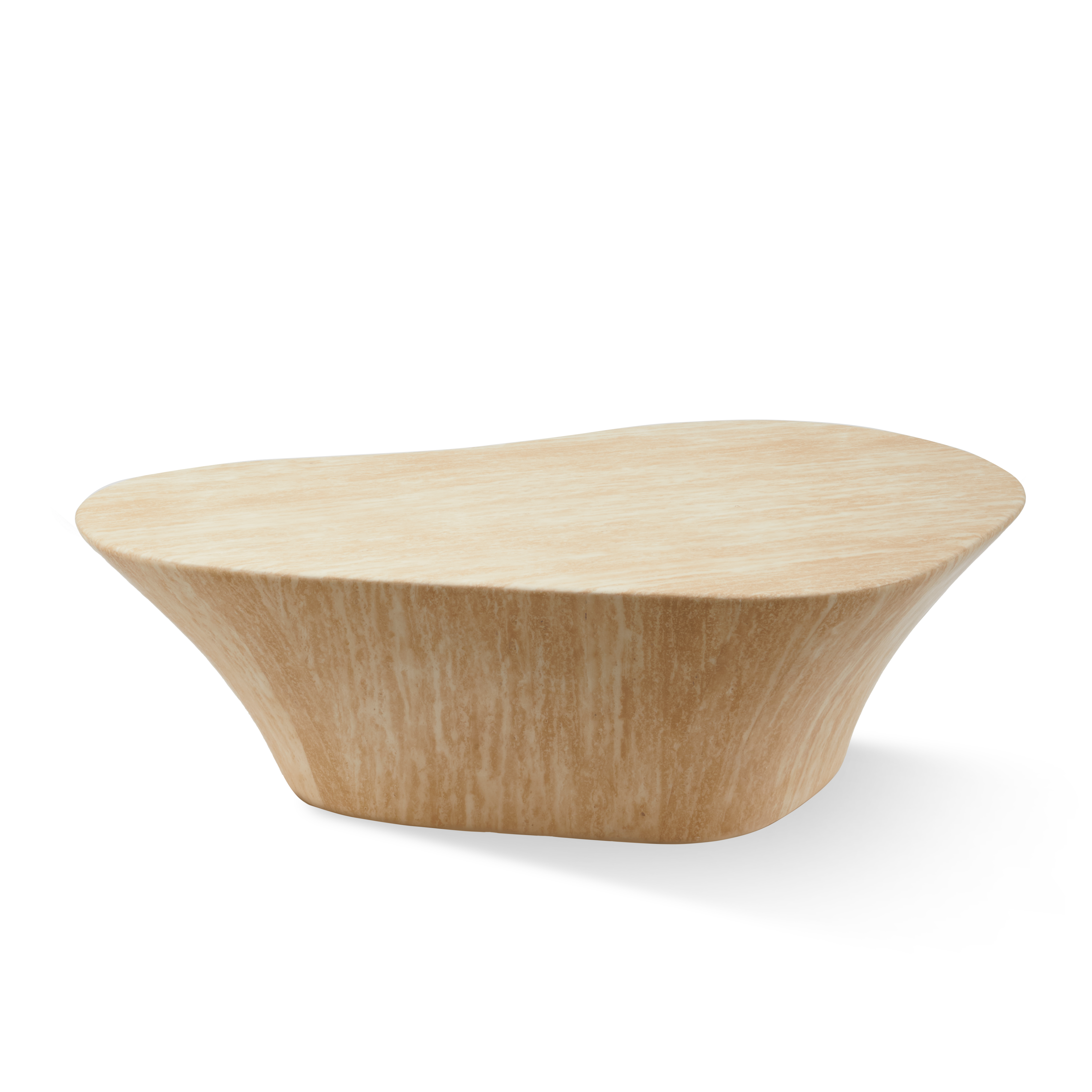 Kávový stolek OVAL MARBLE LOOK béžový