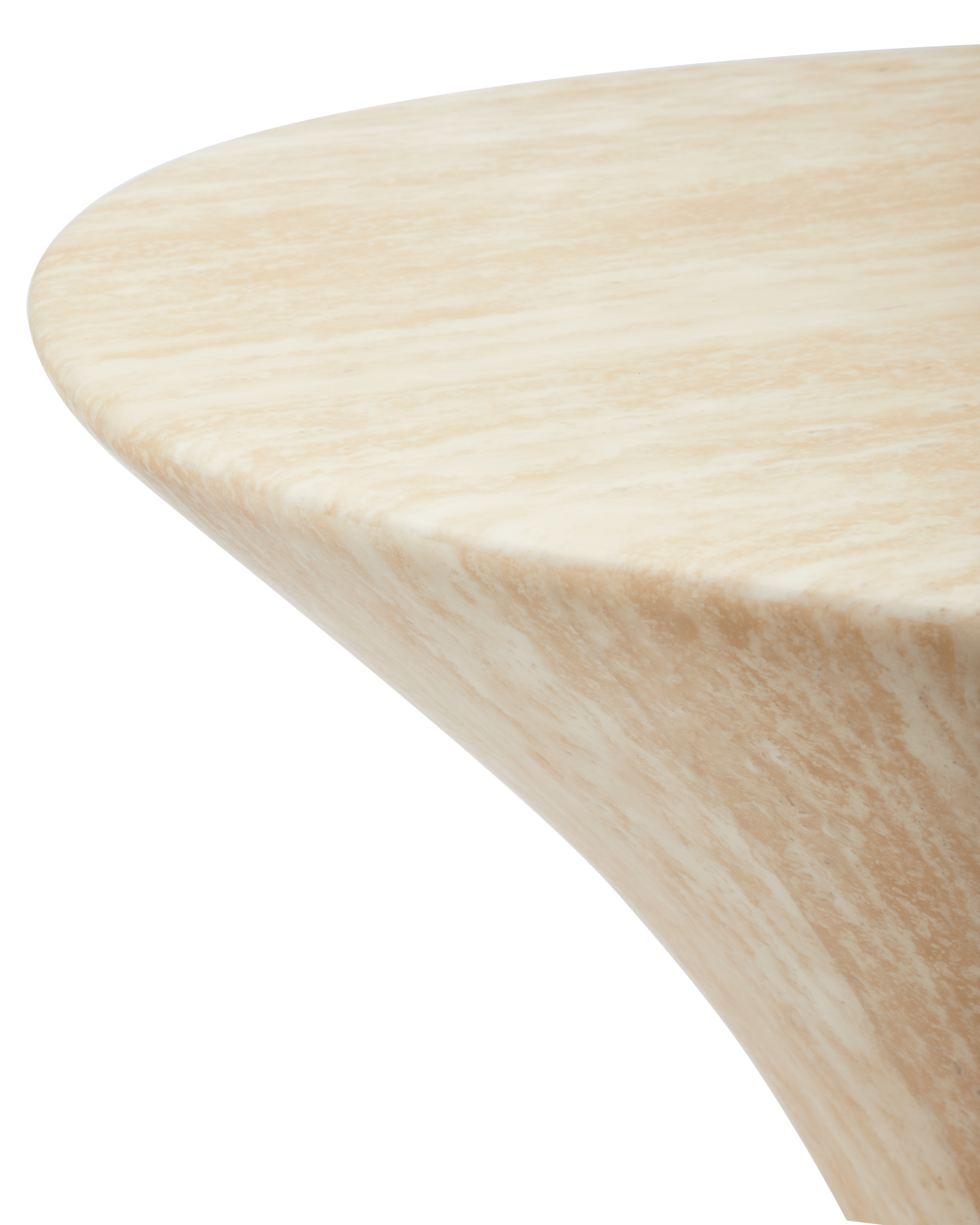 Kávový stolek OVAL MARBLE LOOK béžový