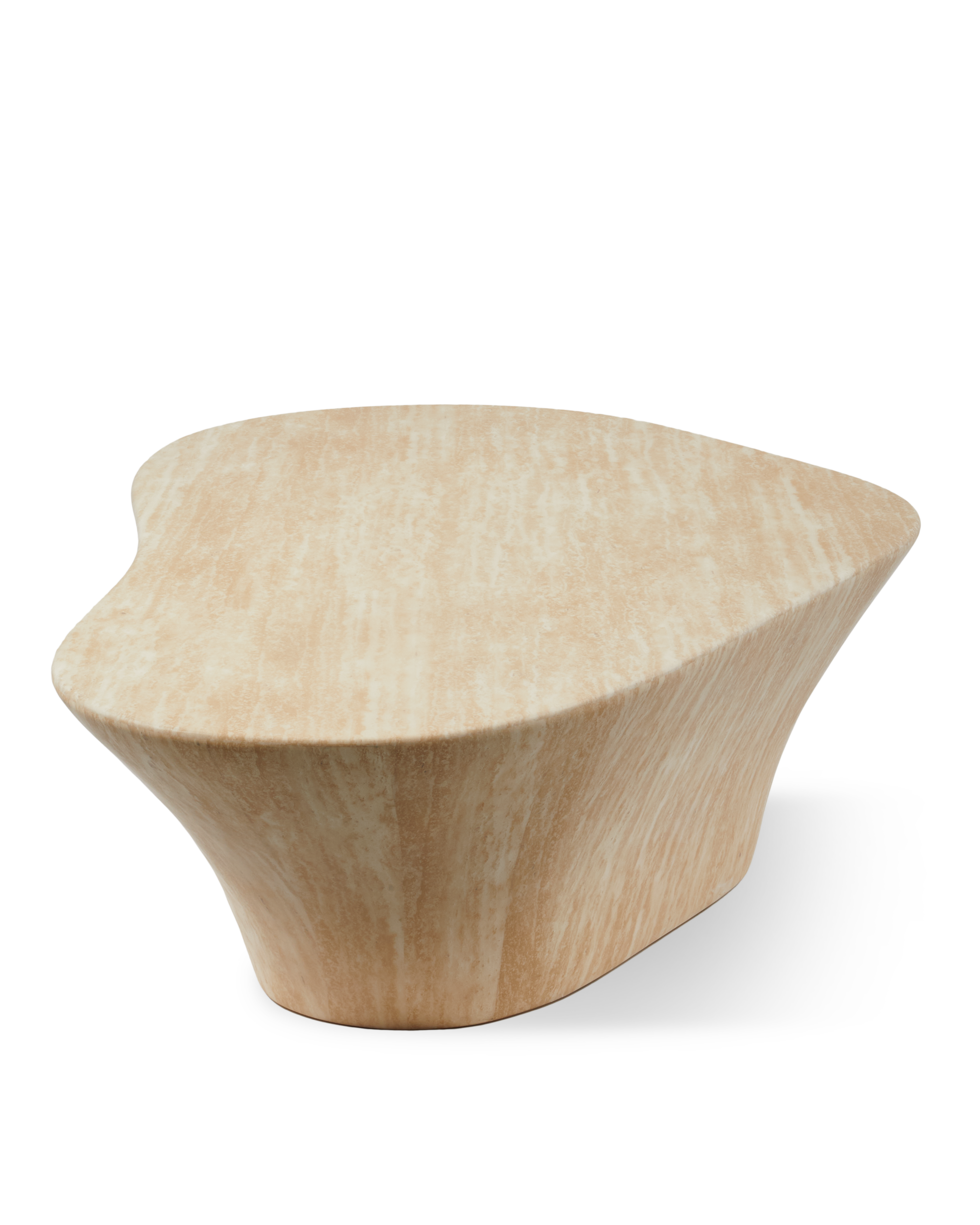 Kávový stolek OVAL MARBLE LOOK béžový