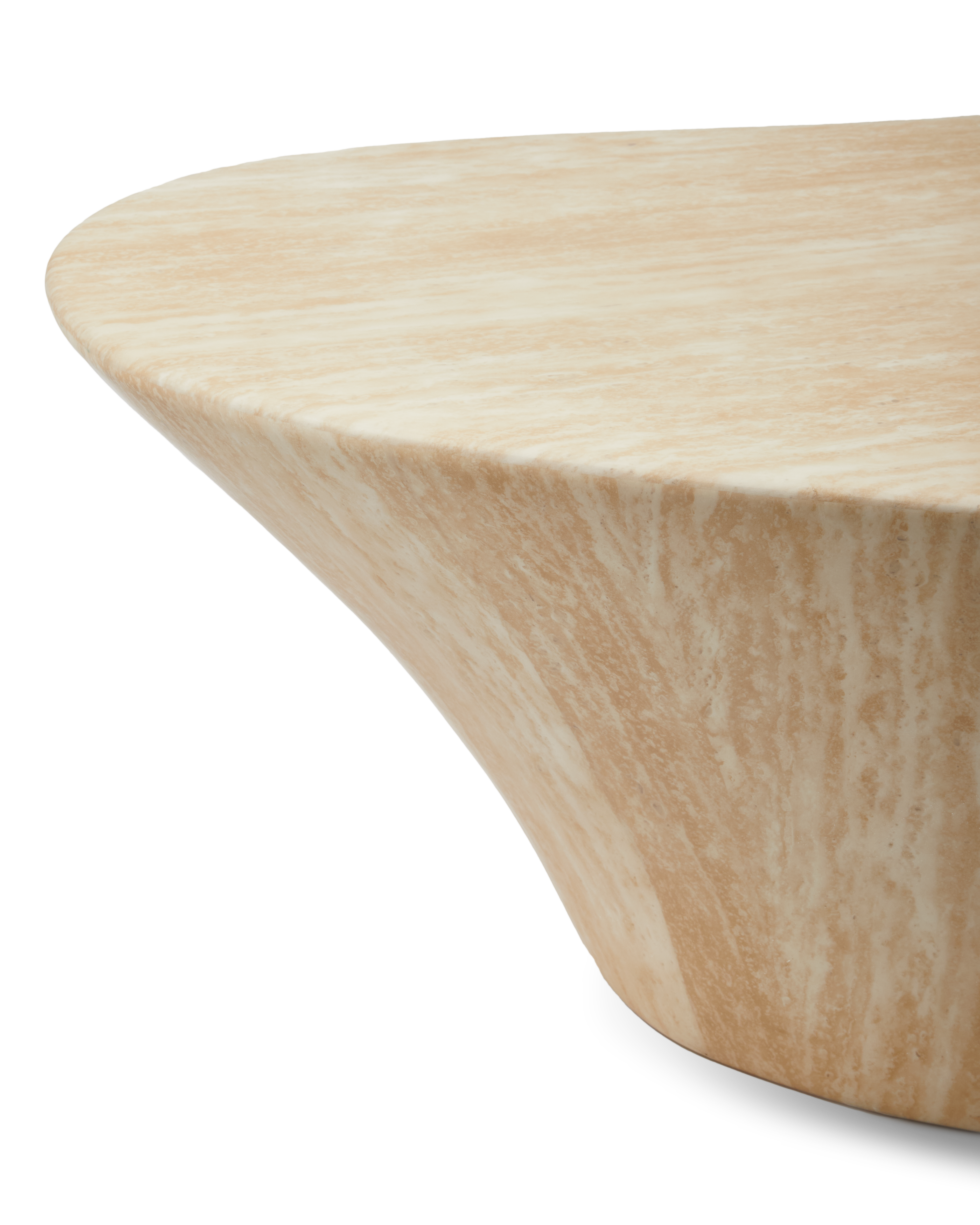 Kávový stolek OVAL MARBLE LOOK béžový