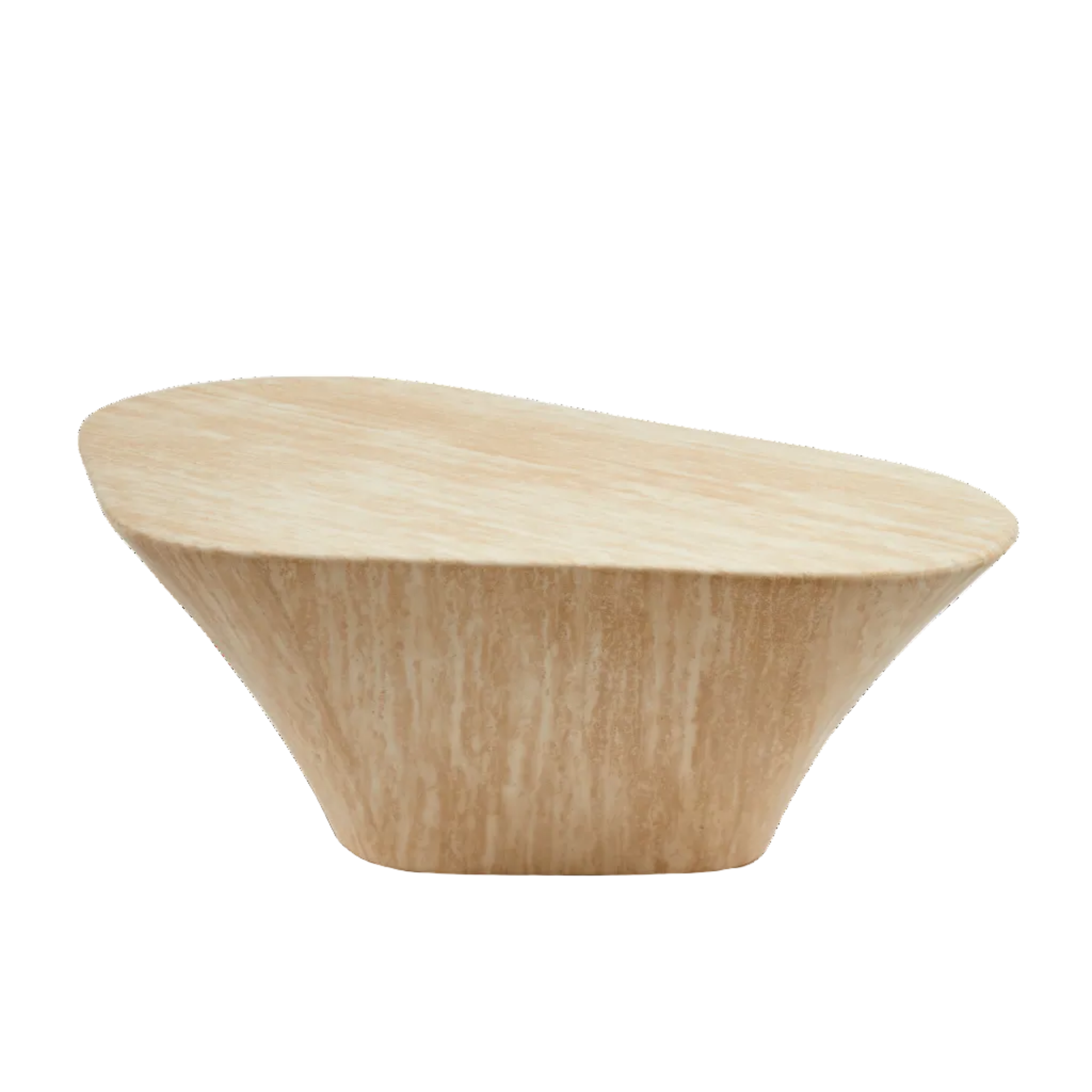 Kávový stolek OVAL MARBLE LOOK béžový