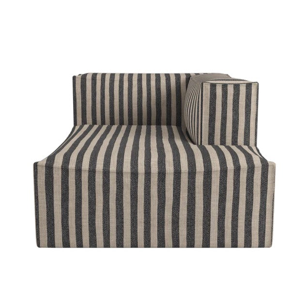 Pravostranný szezlong CATENA Louisiana černý s pískovým