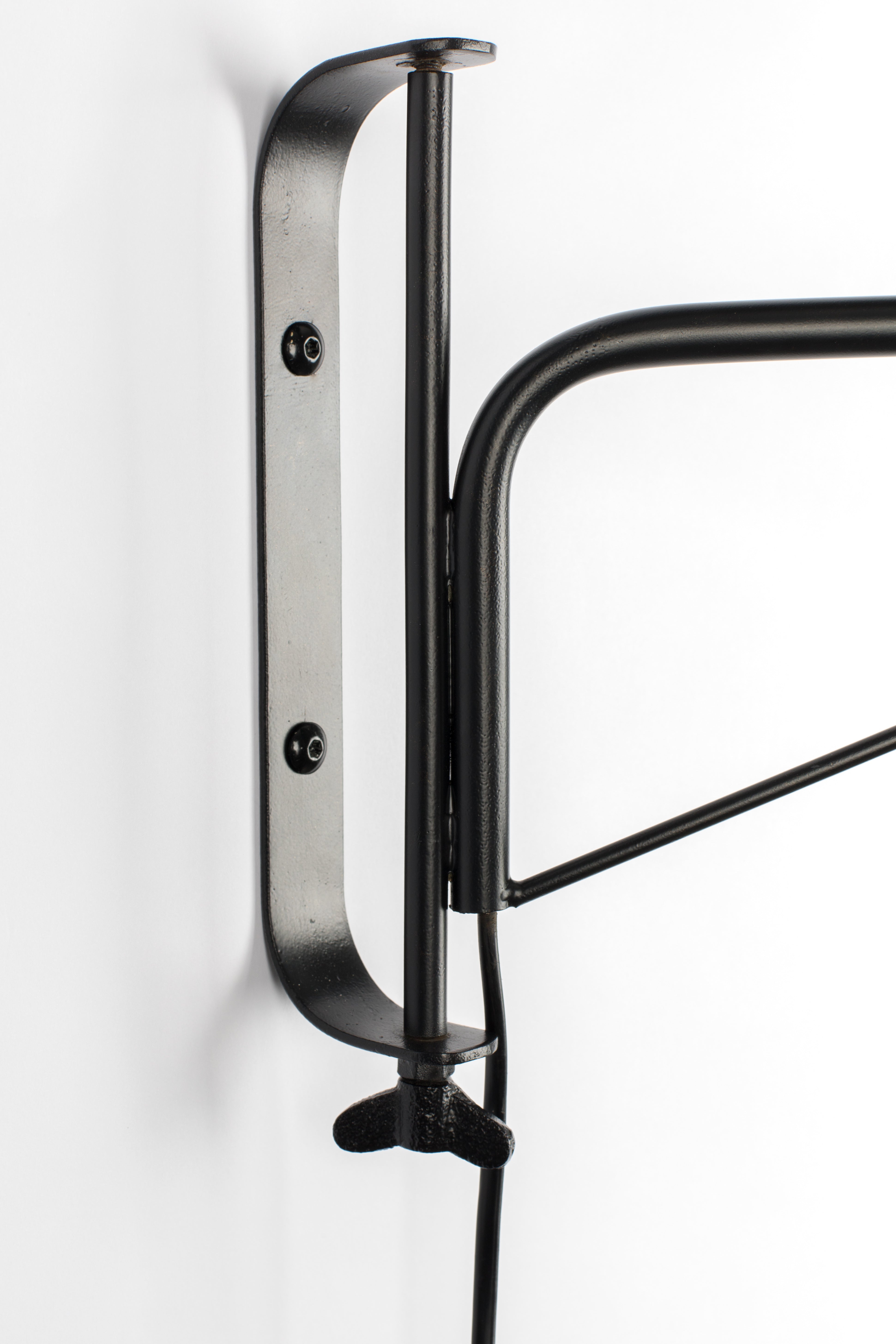 Nástěnná lampa s ramenem LASSE černá se zlatou