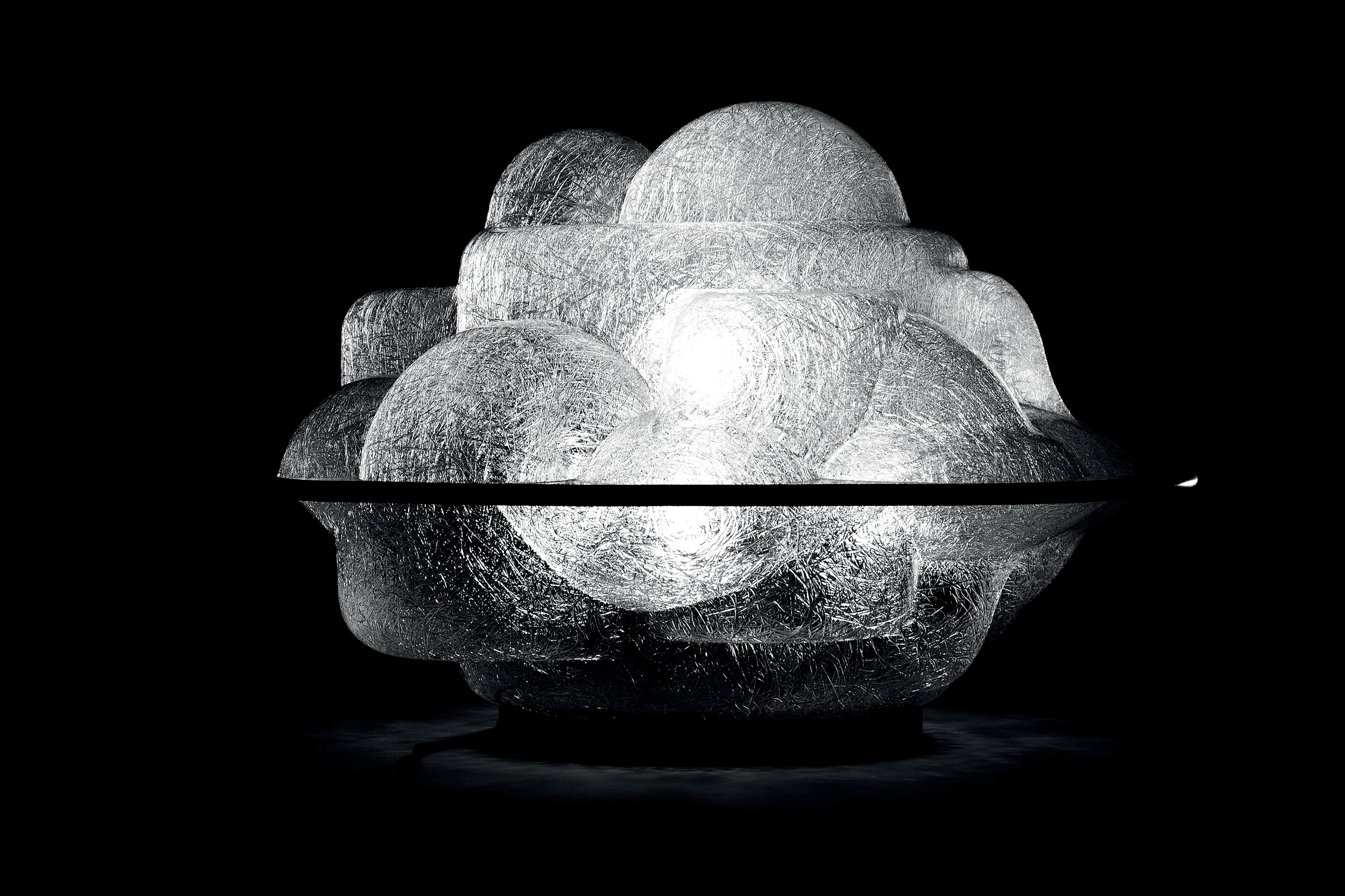 Lampa stolní PROFITEROLLE transparentní s černým detailem