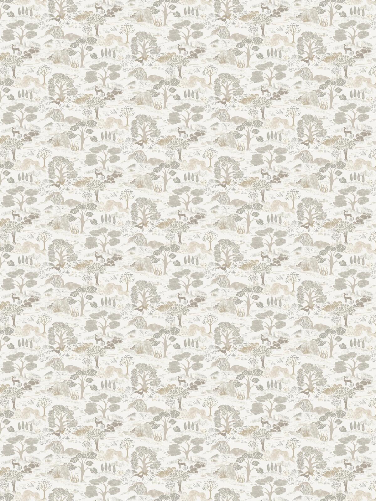 Diana Beige and Gray Botanical Landscape Wallpaper