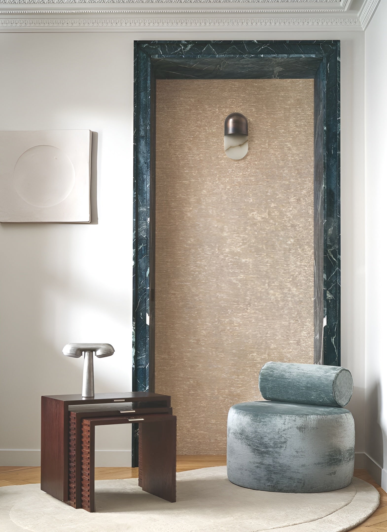 Textilní strukturovaná tapeta ARTOIS - IVOIRE světlá béžová