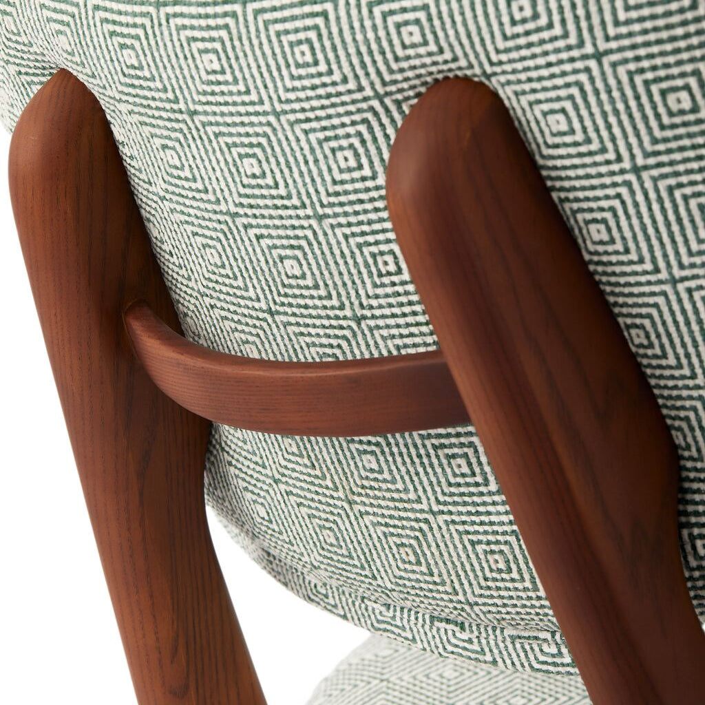 Židle ŠŤASTNÉ DNY zelená s dřevěnou základnou