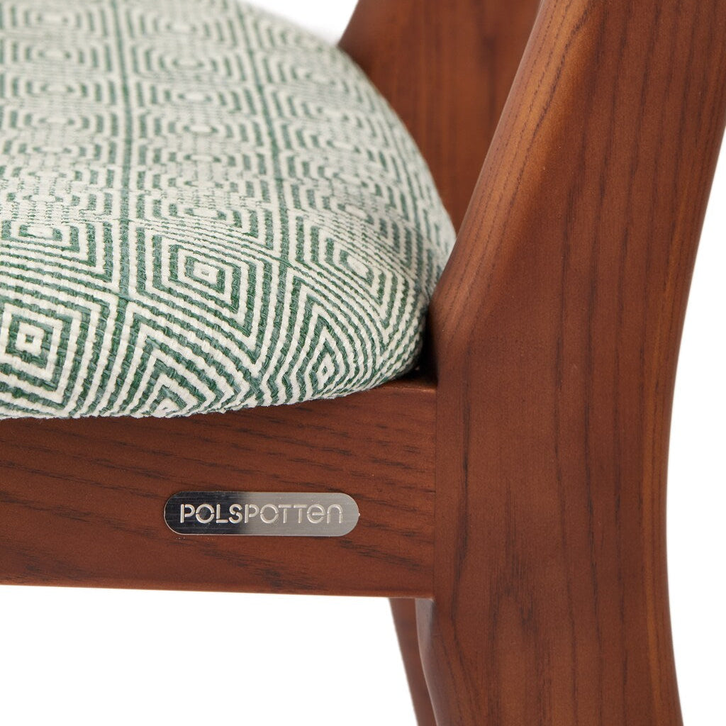 Židle ŠŤASTNÉ DNY zelená s dřevěnou základnou