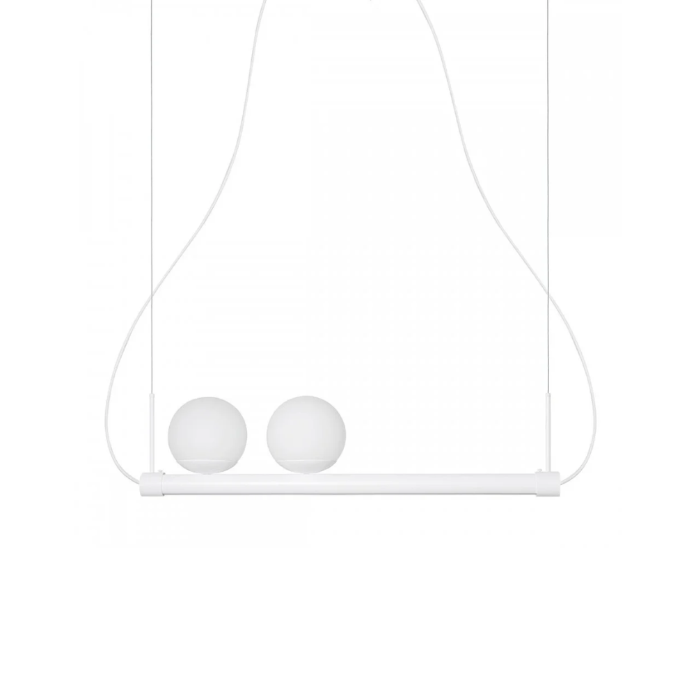 Bílá závěsná lampa LIGNE