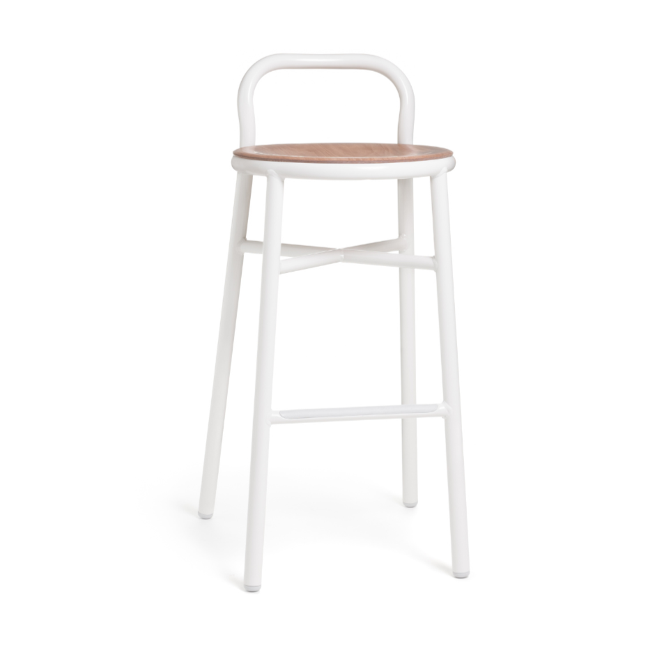 PIPE stool in light beech wood