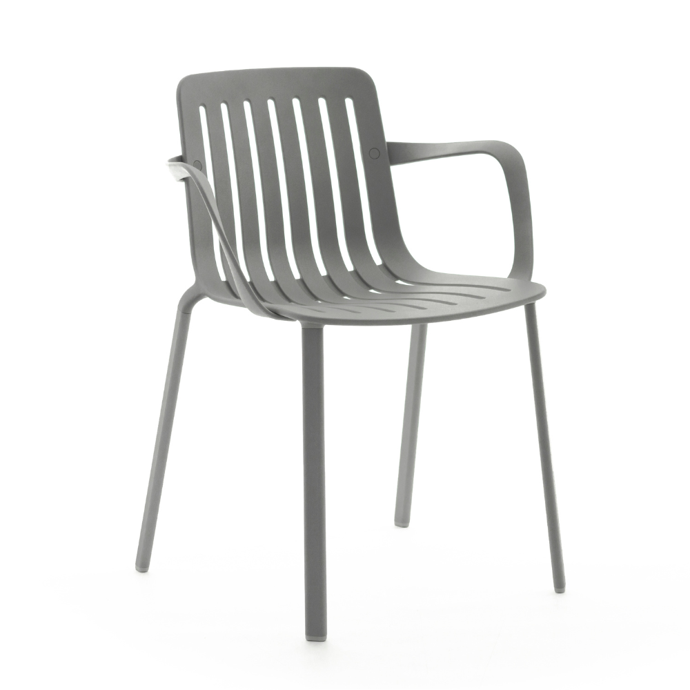 Venkovní křeslo s opěrkami PLATO šedé