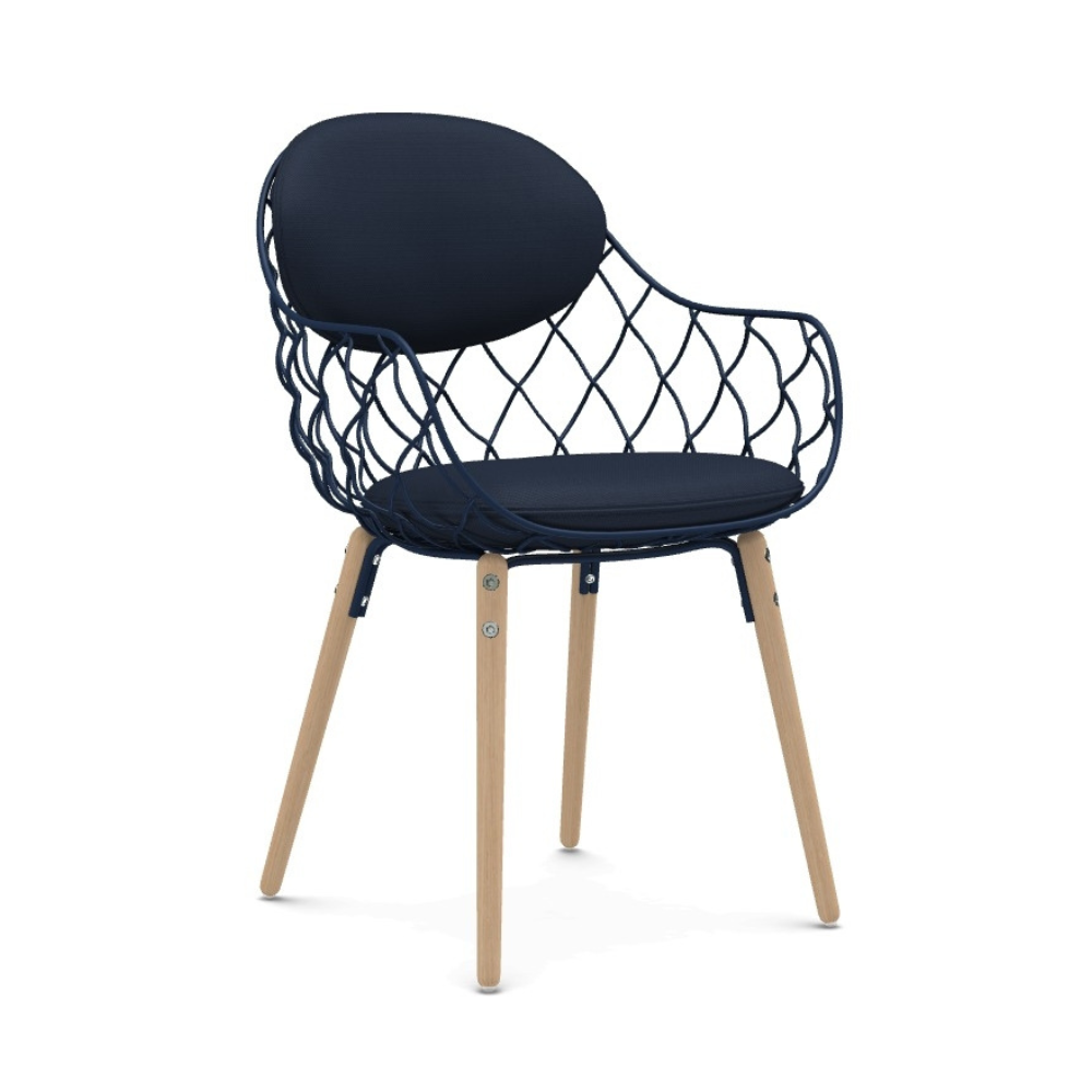 Židle PIÑA granátová s jasanovou základnou
