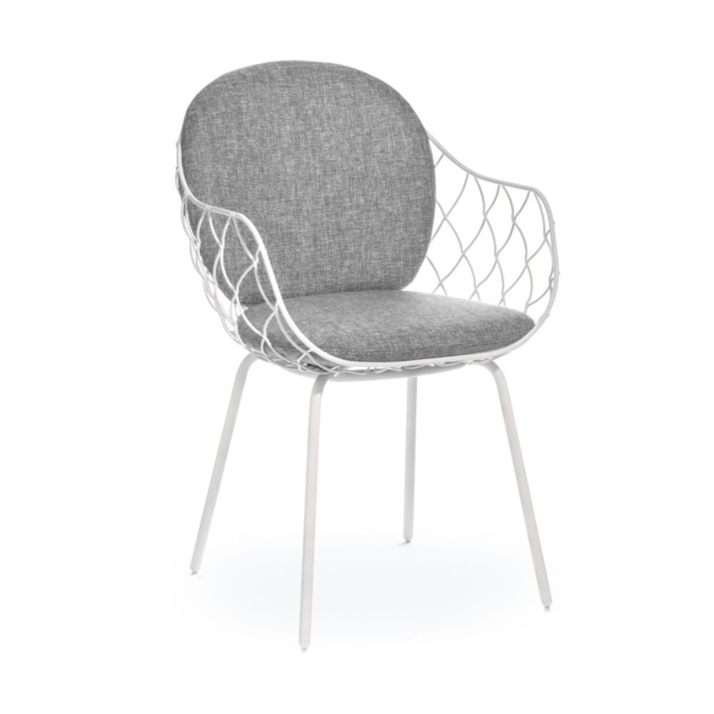 Outdoor chair PIÑA gray with white base
