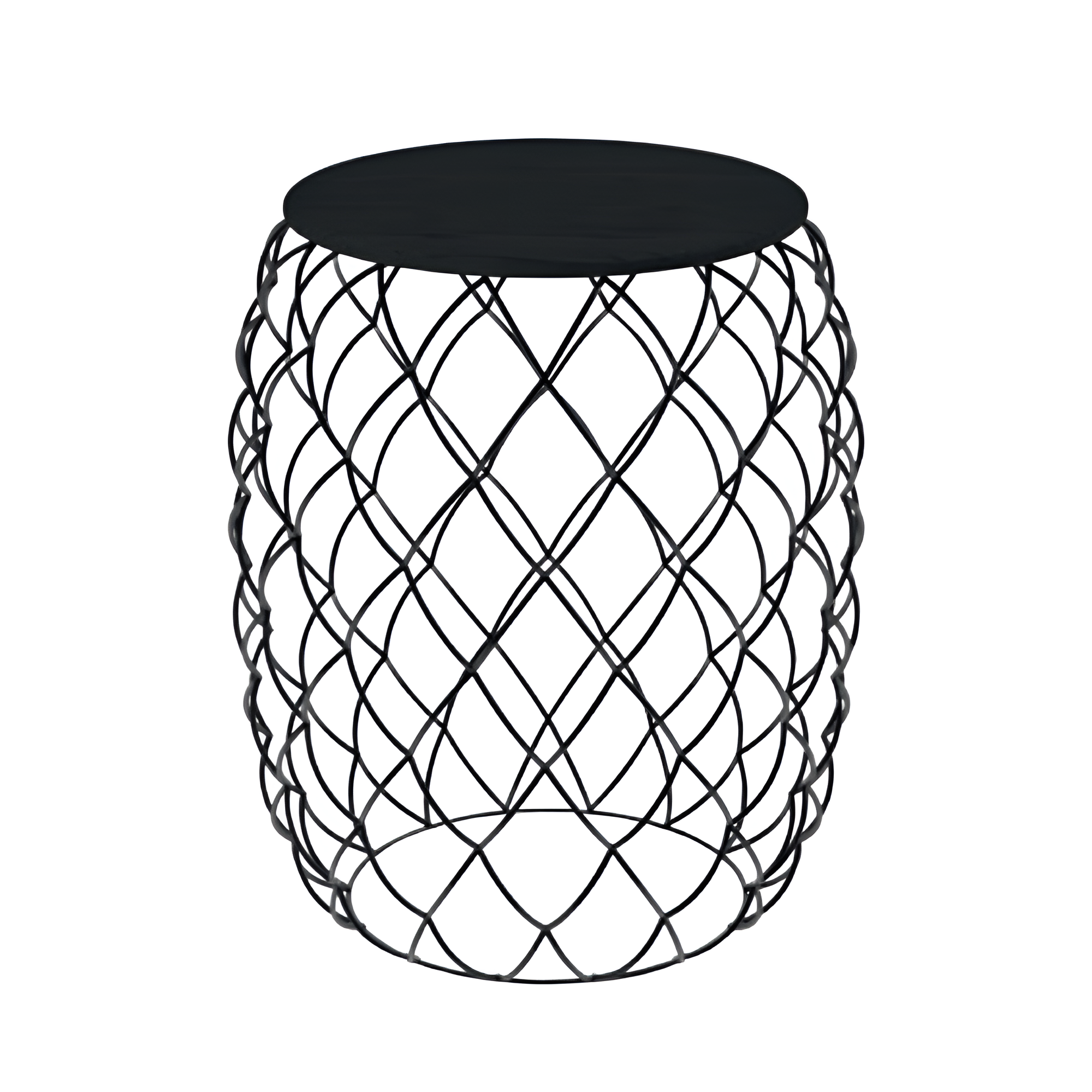 PIÑA side table with a black wooden top and black base