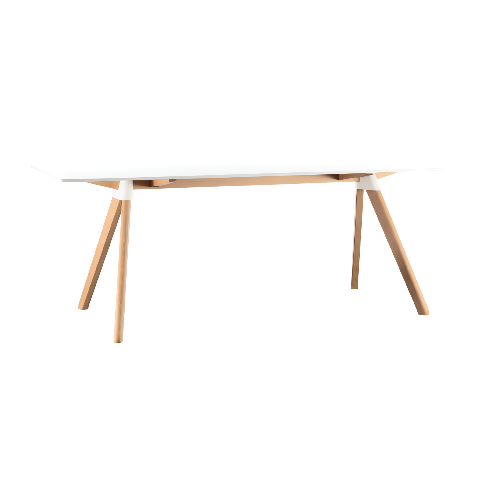 BUTCH Table - THE WILD BUNCH white top with beech base