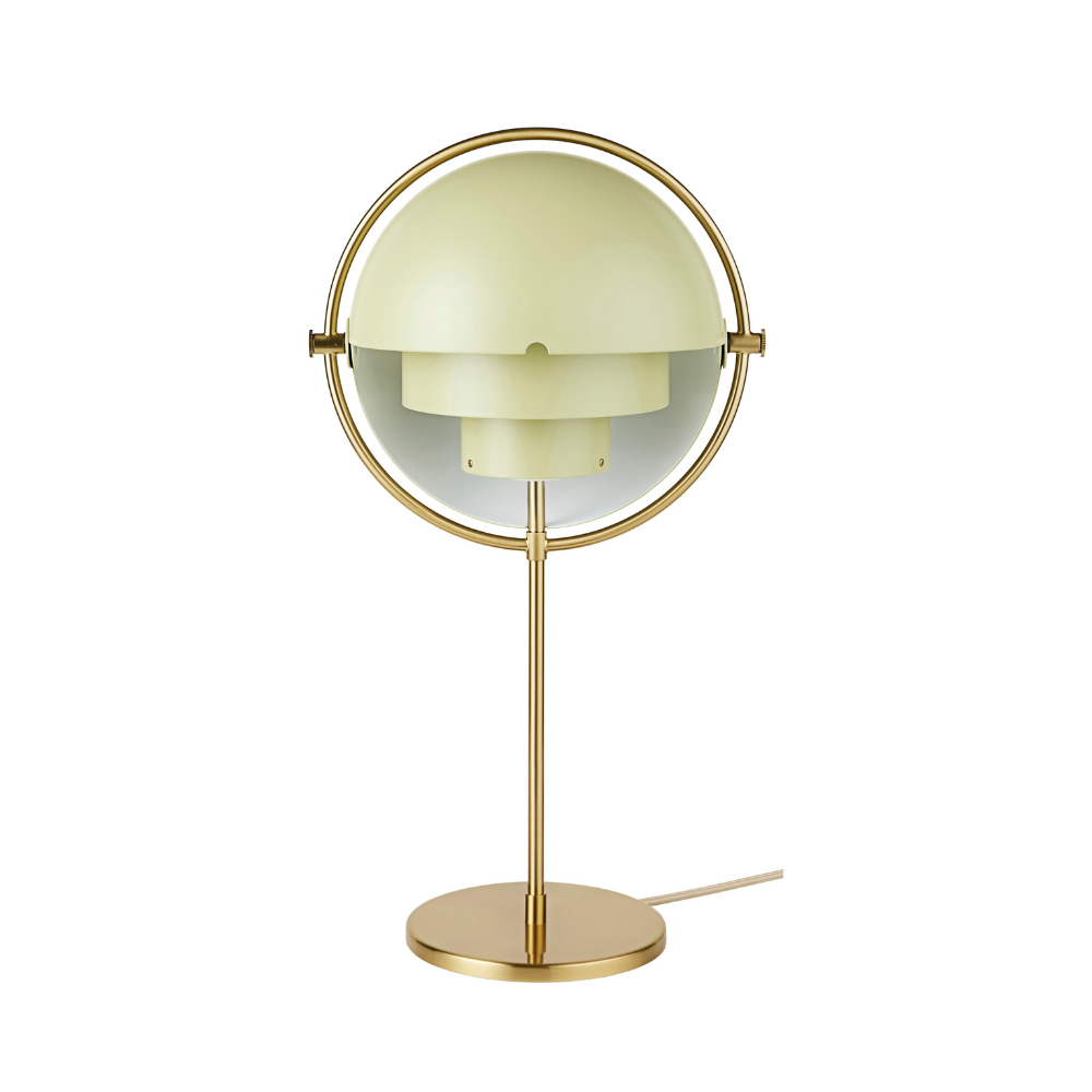 MULTI-LITE table lamp in light green with a brass base
