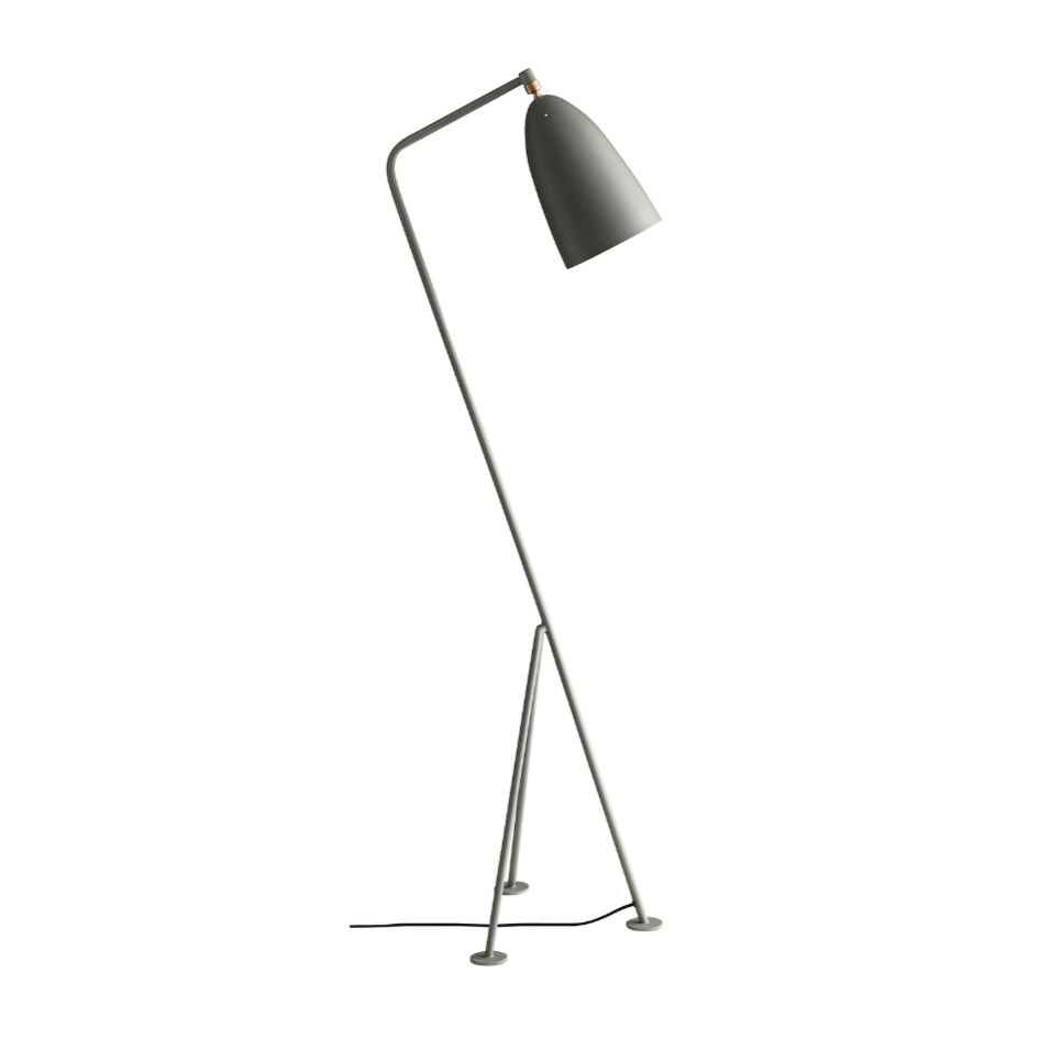 Šedá trojnohá lampa na čtení GRÄSHOPPA