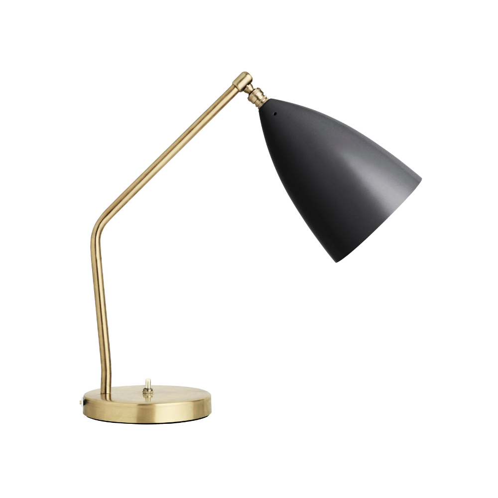 Stolní lampa GRÄSHOPPA černý stínidlo se zlatým podstavcem