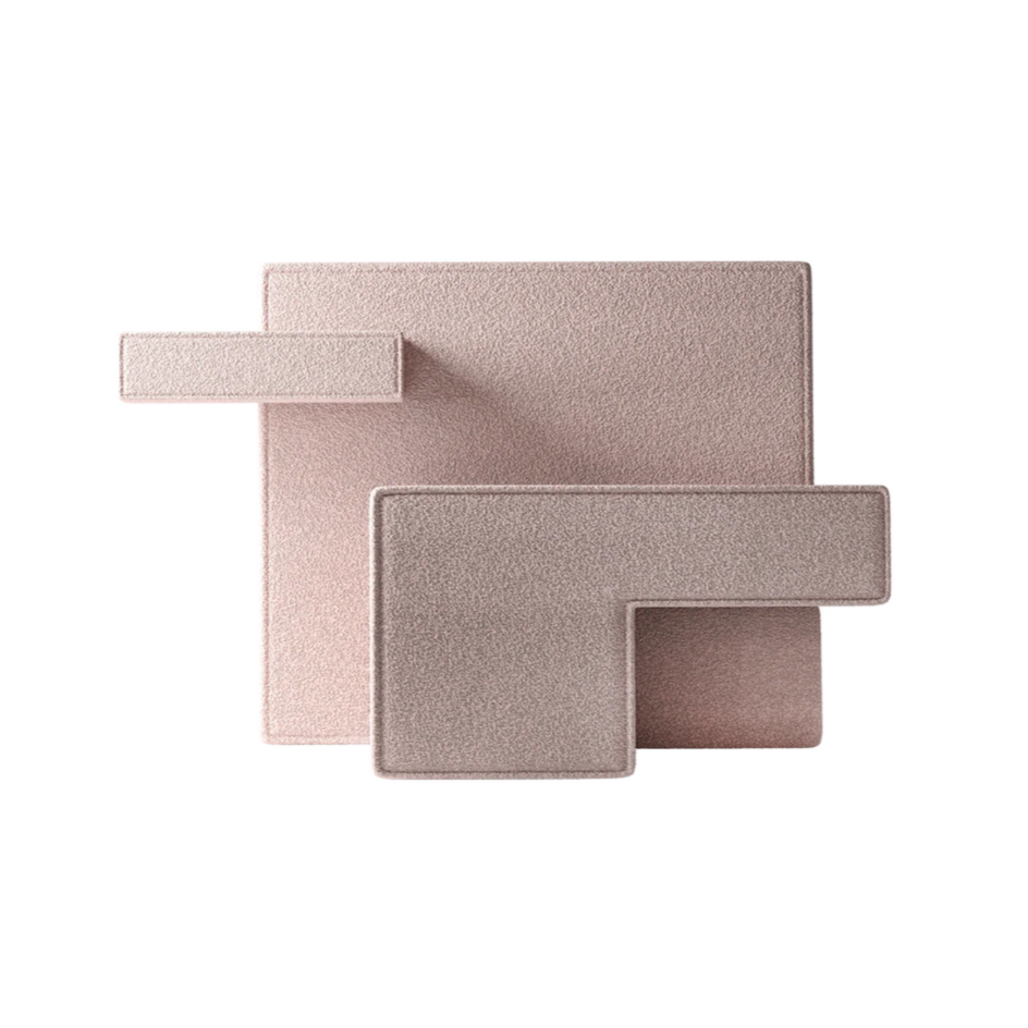 PRIMITIVE armchair in light pink bouclé