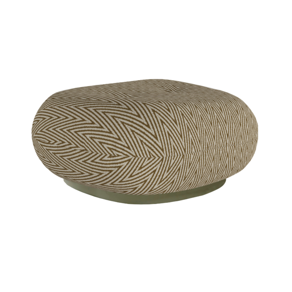 Venkovní puf PACHA čalouněný se zlatou základnou